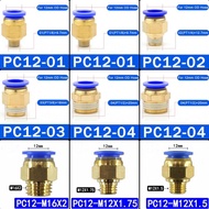 PC 12-M10 12-M12 12-M16 12-M20 12-01 12-02 12-03 12-04 Pneumatic Fitting 12mm To External Thread 1/8