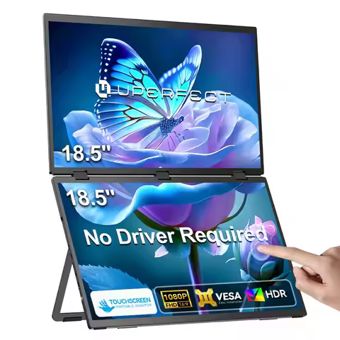 UPERFECT Delta 18.5" 100Hz Touchscreen Dual Triple Portable Monitor 1080P USB-C HDMI HDR Foldable Di