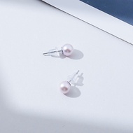 Japan Seawater AKOYA AKOYA Pink Pearl Earrings 6-7mm (with Normal Pearl Growth Texture) TK000424