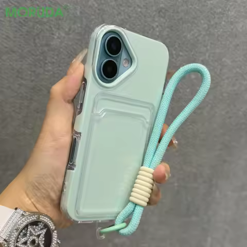 Y2K Card Slot Photo Clip Soft Shockproof Case For iPhone 16 15 14 13 12 Pro Max 11 16pro Candy Color