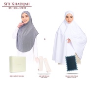 Siti Khadijah Melange Instant Maxi + Telekung Flair Kohana in White + Arm Sleeves Maxi + Sejadah Muka + Free Box
