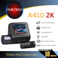 [New Launch] 70mai A410 Dash Cam | 2.5K+1080P Dual Dash Camera with HDR | Night Vision