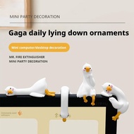 Mini Resin Goose Figurine Set Fun Computer Decoration 3d Sculpture Cute And Adorable Goose O2t0