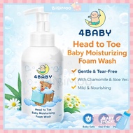 4BABY Baby Foam Wash Tear-Free | Head to Toe Baby Bath for Newborn | Gentle & Moisturizing Baby Sham