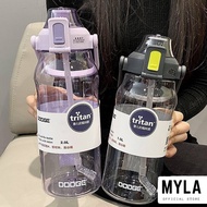 1500ml 2000ml Dodge Tritan Water Drinking Bottle 2L With Straw With Handle Sport Plastic BPA Free Mu