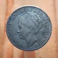 Koin Perak Kuno 1 Gulden Wilhelmina tahun 1929 - W332