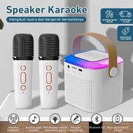 Mic Karaoke Y1 Speaker Bluetooth Karaoke 2 Microphone 1 Set Mini Speaker Portable Mic Bluetooth MP3 