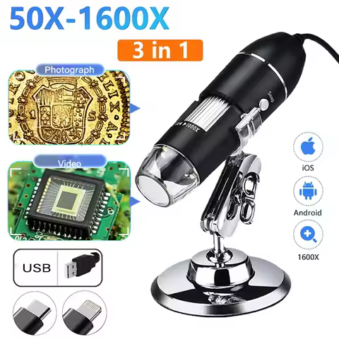 1600X 1000X 500X Digital Microscope Camera Type C USB Portable Electronic Microscope For Soldering M