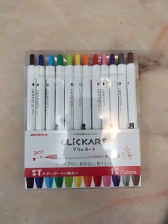 ZEBRA CLICKART 按壓式水性彩色筆 12色 ST