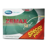 Mega We Care Zemax SX 30 capsules (ZMA)เสริมฮอร์โมน สุขภาพเพศชายและกล้ามเนื้อ  (3 กล่อง )
