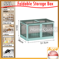 🇸🇬  🔥S$18🔥 55L 51.5x30x36cm. 84L 60x33.5x42cm. Built-in roller Foldable Storage Box. Stackable. Modu