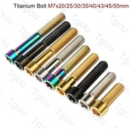 Tgou Titanium M7x20-50mm Bolt Cylindrical Columniform Head Screws 6AL-4V GRADE 5