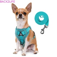 BACK2LIFE Cat Harness Leash, Reflective Trim Breathable Cat Harness Leash Set, Safety Vest Style Uni