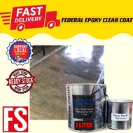 1L//5L FEDERAL EPOXY FLOOR PAINT [HEAVY DUTY] CLEAR COAT // FLAKE CLEAR COAT. Epoxy Floor Paint