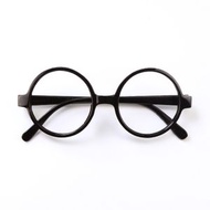 兒童無鏡片眼鏡框框架配飾(黑色 圓框-亮黑色)