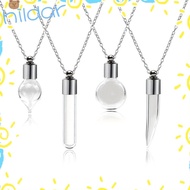 HLAR Wishing Bottle, Fillable with Chain Glass Bottle Necklace, Keepsake Transparent Glass DIY Memor