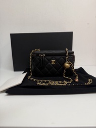 23年 Chanel 金球長盒子 vanity case 小盒子 wallet on chain