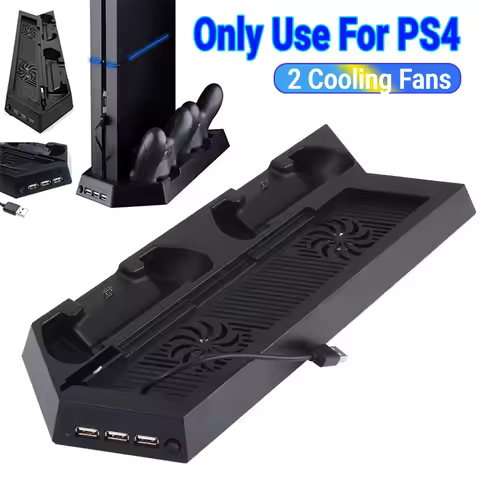 For PS4 Vertical Stand and Cooling Station Fast Controller Charger Vertical Cooler System for Playst