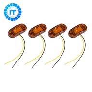 【ituoxiaodrt.8】4X Amber LED 2.5inch 2 Diode Light Oval Clearance Trailer Truck Side Marker Lamp
