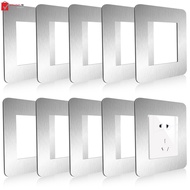 10Pcs Light Switch Cover Plates Silver Light Switch Cover Sticker Aluminum Plywood Wall Socket Stickers Decorative Switch Surround Cover  SHOPSKC2315