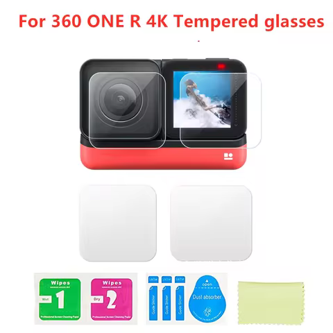 2Pcs Insta360 ONE R Twin Edition Tempered glasses Insta 360 ONE R 4k wide angle Camera Len Film Glas