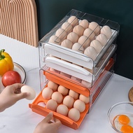 K-88/ Refrigerator Egg Storage Box Double Drawer32Egg Tray Stackable PlasticPETTransparent Kitchen Crisper LUBB