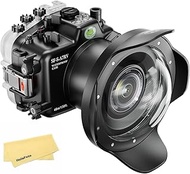 Seafrogs [40M/130FT] Underwater Housing for Sony A7R V A7R5 Waterproof Case w/Flat Port &amp; 6 Inch Dome Port Kit for Sony ILCE-7R V with FE 16-35mm F/4, 28-70mm F3.5-5.6, 12-24mm F4 G Lens-Black