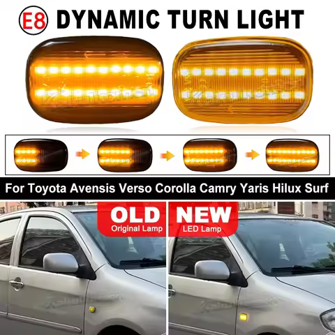 New For Toyota Corolla E10/E11/E12 Yaris Verso Hilux Surf N21 RX Dynamic Led Side Marker Flowing Tur