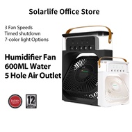 Mini Aircon Portable For Room 5 Nozzles Humidifying Air Conditioner 7 Color Night Light Humidifier Air Cooler Portable Aircon Electricfan Rechargebale