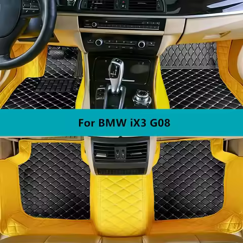 Car Floor Mats For BMW iX3 G08 2020 2021 2022 2023 2024 2025 2026 Full Set Leather All Weather Water