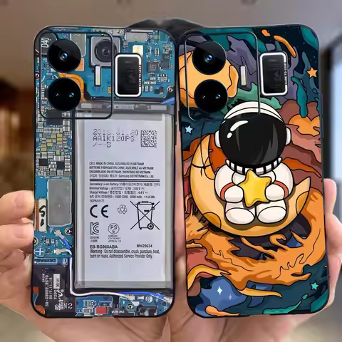 For Realme GT Neo 5 Neo 3 3T Neo 2 Case For Realme GT5 GT3 GT2 Back Cover Cartoon Coque Funda Liquid