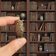 [BraveSundu] 1Pcs Bookshelf Decoration Vintage Brass Owl Statue Ear Covering Animal Sculpture Deskto