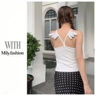 Milyfashion Wing Design Pure Desire Sexy Slim-fit Sleeveless Sling Slimmer Look Short Top Summer Y2K