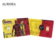 Marvel X AURORA ITALIA (0.5g) 999.9 Deadpool & Wolverine Limited Edition Gold Bar 漫威联名 死侍與金鋼狼 纯金足金片