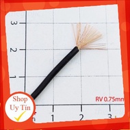[3 Pieces]- Single Multi-Core Copper Wire RV-0.75 0.75mm2 Black Giang Tech Hub