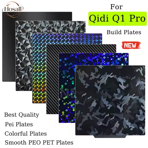 For QIDI Q1 Pro Build Plate Flexible Smooth PEO PET Holographic For QIDI Q1 Pro Bed Excellent Adhesi