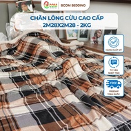 [BUY 3 GET 1 FREE] High quality checkered fleece blanket made in America BCOM, warm, light, non-ruff