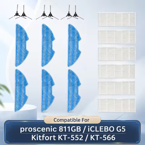 Fit for Proscenic 811GB ICLEBO G5 Kitfort KT-552/566 Robot Vacuum Cleaner Accessories HEPA Filter Si