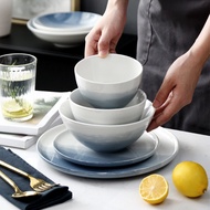 Nordic ceramic dinner plates and bowls set bone china dinnerware sets salad dessert christmas plate serving trays decorative