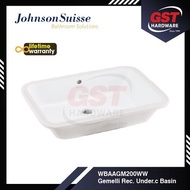 Johnson Suisse Gemelli Rectangular Undercounter Basin (560mmx400mm) Ceramic Basin Johnson Suisse Bas