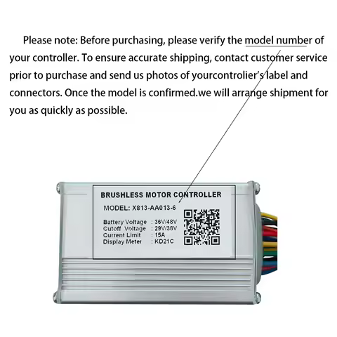 Brushless Motor Controller X813-AA013-6 36/48V 15A E-Bike Scooter Universal E-Bike Conversion Kit Bi