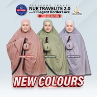 [Plus Size] NUR TRAVELITE 2.0 SERIES by TELEKUNG HIQMAH Telekung Travel with Border Lace, Kompak, Ri