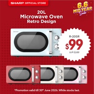 Sharp 20L Solo Microwave Oven (Retro design) R-20SR Sharp Microwave