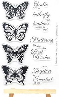 Welcome to Joyful Home 1pc Butterfly Sentiment Best Regards Rubber Clear Stamp for Card Making Decor