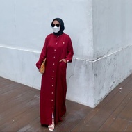 abaya kancing full assolabiyah - maroon l/xl