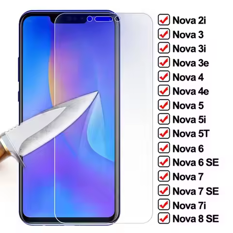 11D Full Tempered Glass For Huawei Nova 2i 3i 3 3e 4 4e 5 5i 5T Screen Protector Glass Nova 6 7 8 SE