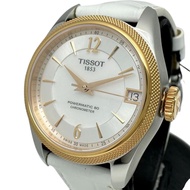 TISSOT Ballade Powermatic T108.208.26.117，未使用，不銹鋼/皮革/GP 自動，白色，女士手錶