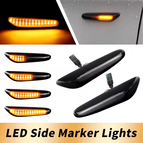 2PCS Dynamic LED Fender Light Side Marker Canbus For BMW 1 3 5 serie E46 E60 E61 E81 E82 E87 E88 E90