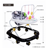 Baby Walker 6/7-18 Months Anti-Rollover Multifunctional Scooter with Music Toy Car