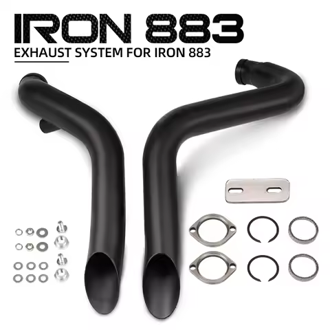For Harley T7 Softail Sportster Iron 883 1200 Motorcycle Exhaust Full System Modify Kit Stainless Es